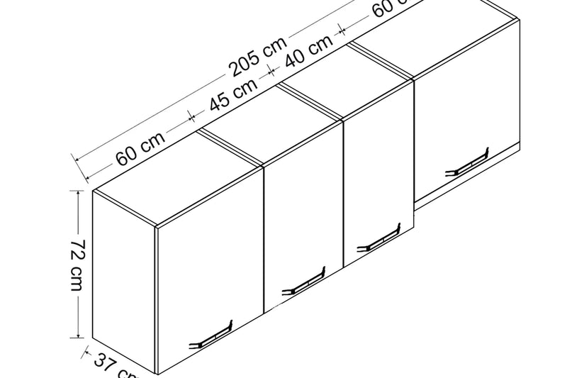 Горен модул за кухня Елея 205см
